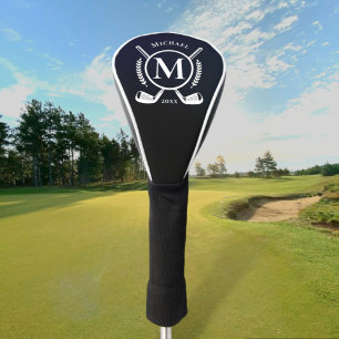 Monogramm mit weißem Namen auf der Kopfabdeckung  Golf Headcover