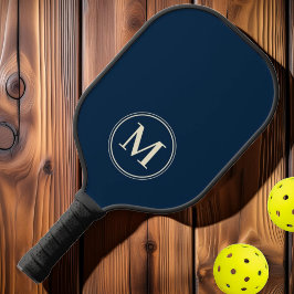 Monogramm Mitte des Jahrhunderts Solid Deep Sea Bl Pickleball Schläger