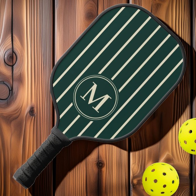 Monogramm, Mitte des Jahrhunderts, Streifen Farbe  Pickleball Schläger (Von Creator hochgeladen)