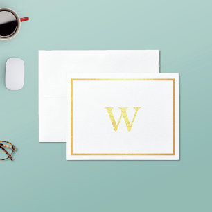 Monogramm-Mitteilungskarten für Real-Gold-Foil Folienkarte