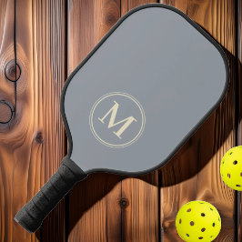 Monogramm Mittelgrau-Solid-Dove-Grau-Farbe Pickleball Schläger