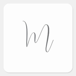 Monogramm Modern Einfach Minimalistisch Schlicht Quadratischer Aufkleber