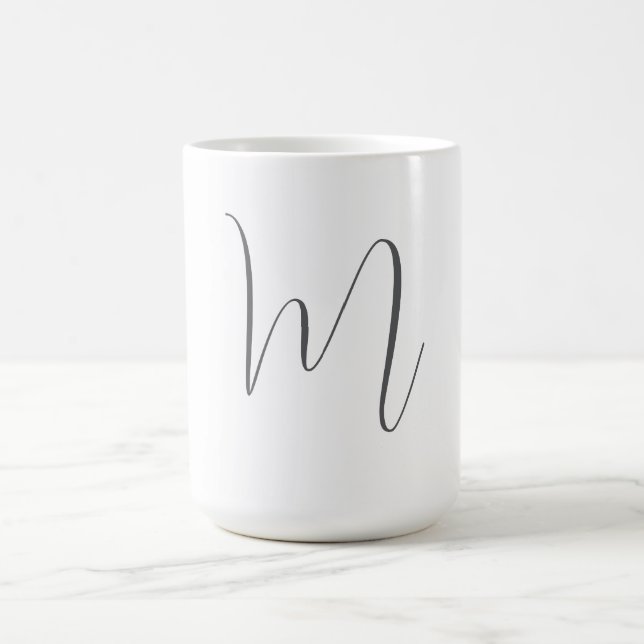 Monogramm modern einfache Minimalist Plain Kaffeetasse (Mittel)