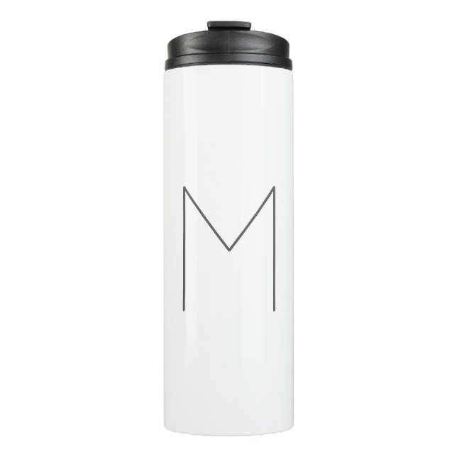 Monogramm modern einfache Minimalist Plain Thermosbecher (Vorderseite)