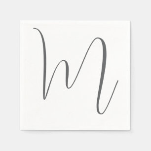 Monogramm modern einfache minimalistische Schrift Serviette