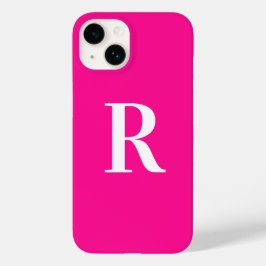 Monogramm Modern einfaches Hot Pink Case-Mate iPhone Hülle