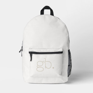 Monogramm Modern Elfenbein Bedruckter Rucksack