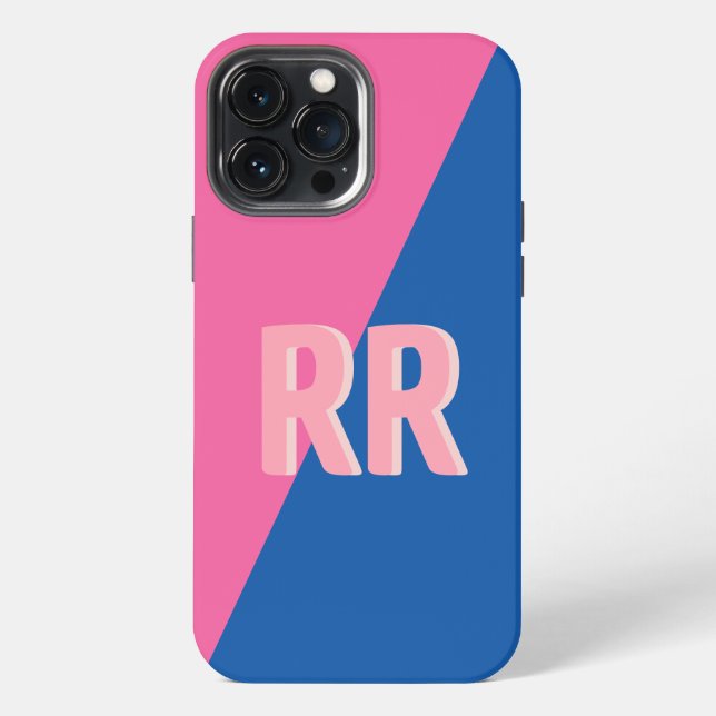 Monogramm Modern Farbig iPhone 13 Pro Max Hülle (Rückseite)