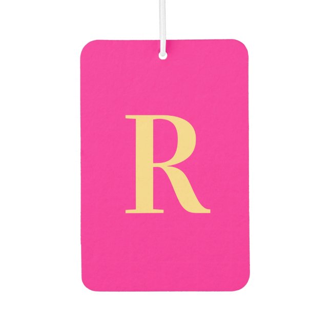 Monogramm Modern Hot Pink Autolufterfrischer (Vorderseite)