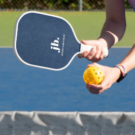 Monogramm Modern Navy Denim Jeans Druck Pickleball Schläger