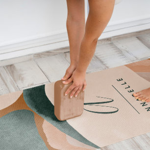 Monogramm modern rost grün abstrakt stilvoll chic yogamatte