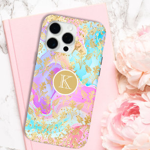 Monogramm Moderne Abstrakte Glitzer Personalisiert iPhone 15 Pro Max Hülle