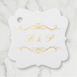 Monogramm Moderne Elegante Herzen Wirbel Hochzeit Geschenkanhänger
