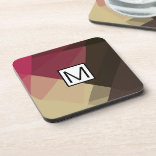 Monogramm Moderne Elegante Retro-Farben Geometrisc Getränkeuntersetzer