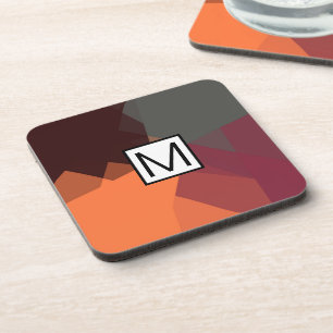 Monogramm Moderne Elegante Retro-Farben Geometrisc Getränkeuntersetzer