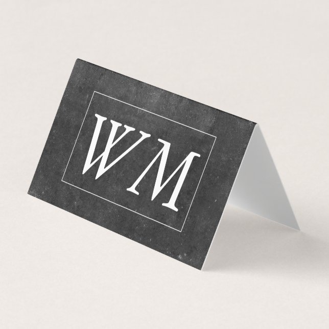 Monogramm | Moderne Führungskraft (Schiefer) Visitenkarten (Vorderseite)