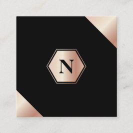 Monogramm moderne GoldRose quadratische Quadratische Visitenkarte
