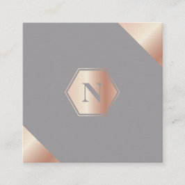 Monogramm moderne GoldRose quadratische Quadratische Visitenkarte