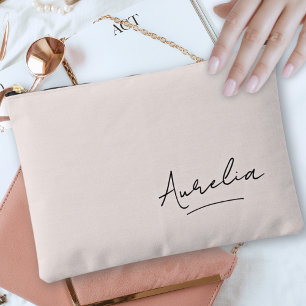 Monogramm Moderne Minimalistische Signatur Rosa Ro Zubehörtasche