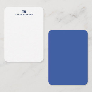 Monogramm Moderne Navy-Blau-Typografie Mitteilungskarte