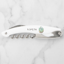 Monogramm moderner handgezeichneter Wasserfarben Kellnermesser