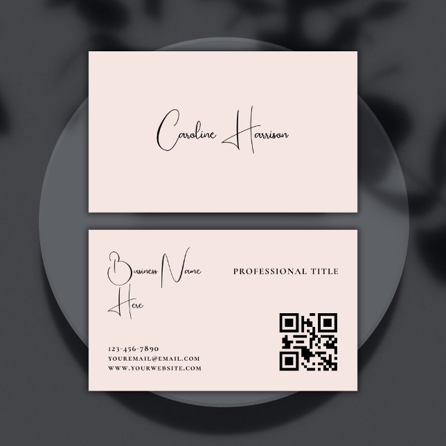 Monogramm Moderner Minimalistischer QR-Code für Fr Visitenkarte (Von Creator hochgeladen)