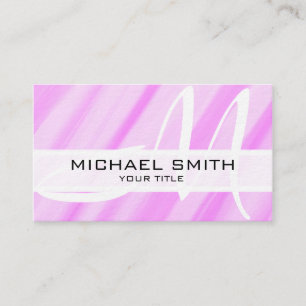 Monogramm Moderner rosa Abstrakter Hintergrund Visitenkarte