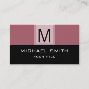 Monogramm Moderner Schwarzer und tiefer Winkel Visitenkarte