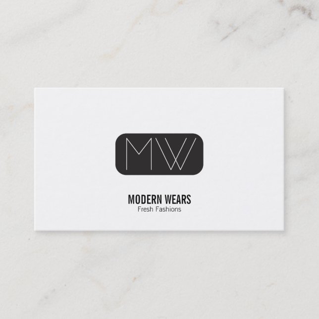 Monogramm Moderner Typ Visitenkarte (Vorderseite)