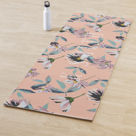 Monogramm modernes Blumenmuster Yogamatte