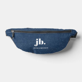 Monogramm Modernes Denim Jeans Textur Druck Bauchtasche