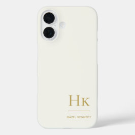 Monogramm Modernes Einfaches Monogrammiertes Elfen iPhone 16 Hülle