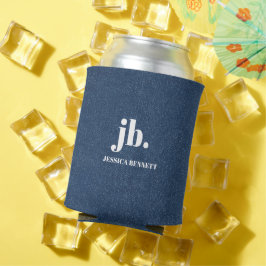 Monogramm Modernes Jeans-Textur-Druck Dosenkühler