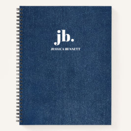 Monogramm Modernes Jeans-Textur-Druck Notizbuch