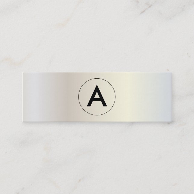 Monogramm Modernes Metallic Lux Mini Visitenkarte (Vorderseite)