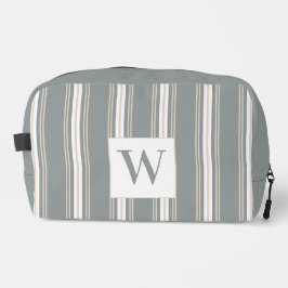 Monogramm Modernes Streifen, Minimalistisch blau & Waschbeutel