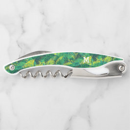 Monogramm modernes tropisches Palmmuster Kellnermesser
