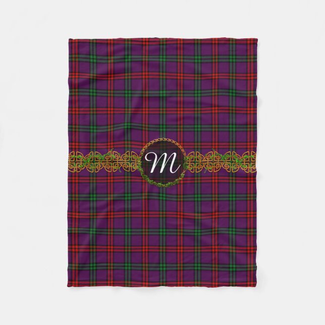 Monogramm Montgomery Tartan Fleecedecke (Vorderseite)