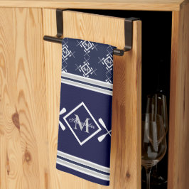 Monogramm-Motorboot Geschirrtuch