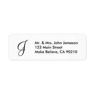 Monogramm Mr & Mrs Umschlag-Adressetikett Vorlage