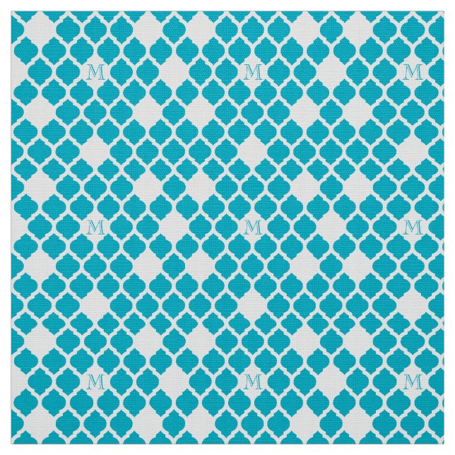 Monogramm-Muster aus weißem Trellis Stoff (Muster)