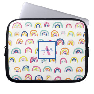 Monogramm Muster Boho Regenbogen Laptopschutzhülle