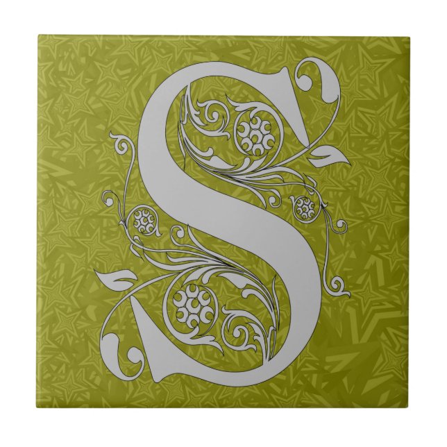 Monogramm-Muster-Keramik-Foto-Fliese Fliese (Vorderseite)
