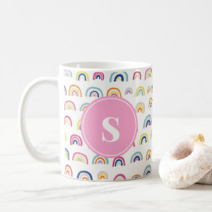 Monogramm Muster Regenbogen Girly Cute Kaffeetasse