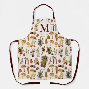 Monogramm Muster 'Vintage Pine Forest Treasures' Schürze