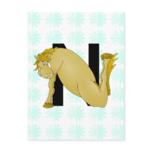 Monogramm N Cartoon Personalisiert