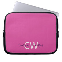 Monogramm Name Ausgereift Solid Vibrant Pink