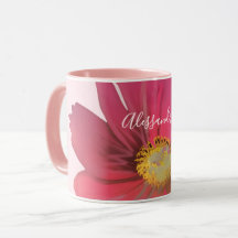 Monogramm Name Blumen Rot Wildblume Pastellrosa 