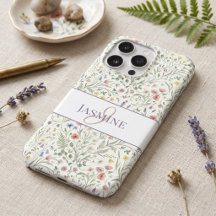 Monogramm Name Blumen Wildblume Boho Lavendel Chic