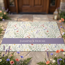 Monogramm Name Blumen Wildblume Boho Lavendel Chic